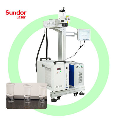 Fly online uv laser marking machine on glass metal plastic paper for date