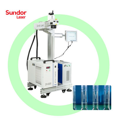 Fly online uv laser marking machine on glass metal plastic paper for date
